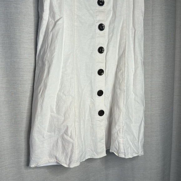EXPRESS WHITE BUTTON MINI DRESS (S) - Picture 3 of 8